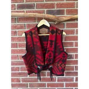 Woolrich Western Vest - Red, Orange, Black - Size Small